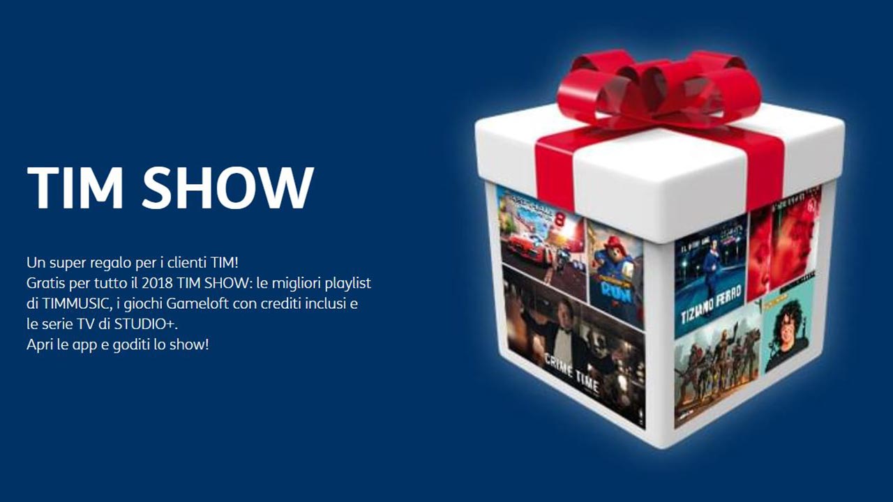 TIM SHOW: tutti i contenuti di musica, giochi e TV gratis per un anno sugli smartphone